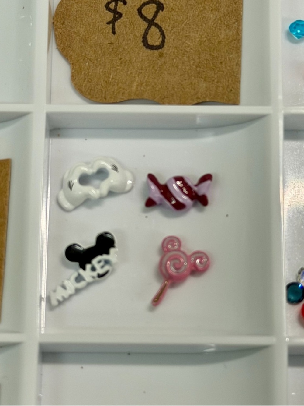 Origami Owl White, Black, Pink & Red mickey mouse disney candy ears Charms